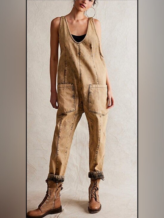 We The Free Pants - Free People We The Free High Roller Farrow Long One-Piece Jumpsuit XS NWT Boho